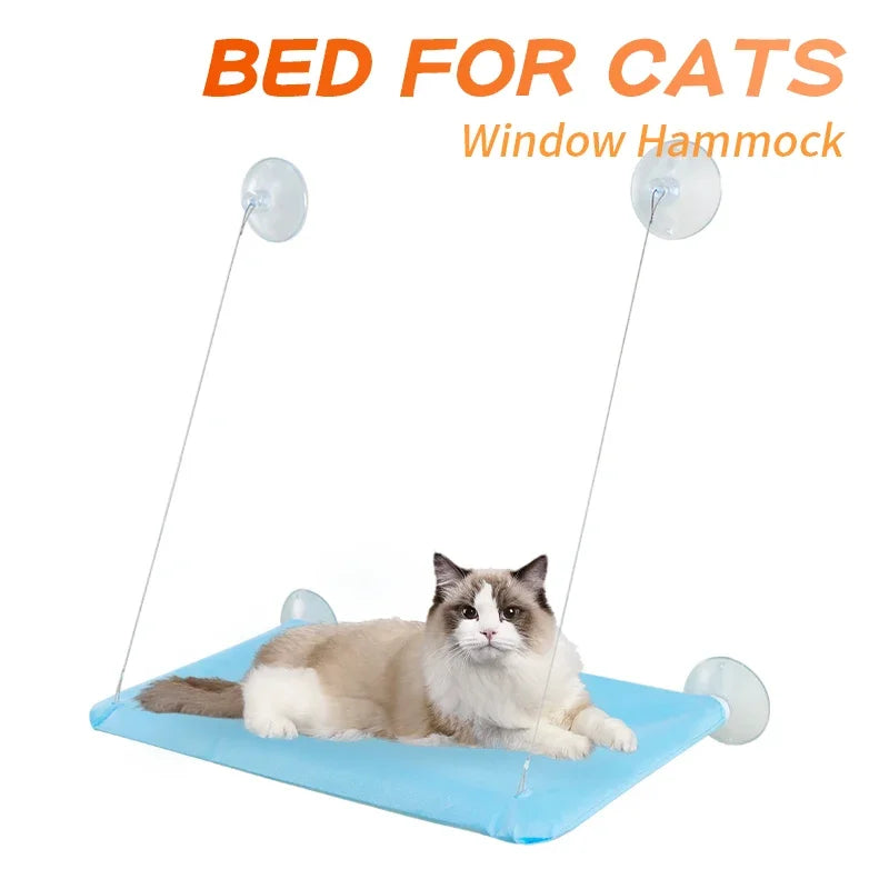 Camas de rede para gatos com tapete, cama para gatos, janela suspensa, assento para gatos, ninho confortável para animais de estimação, acessórios para gatos, suprimentos