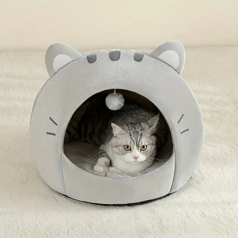 Cama para Gatos com Design de Desenho Animado, Cesto para Cães, Tenda, Caverna para Filhotes, Sofá, Cama para Animais de Estimação, Casa para Gatos Pequenos e Médios, Caverna Aconchegante para Gatinhos, Almofada