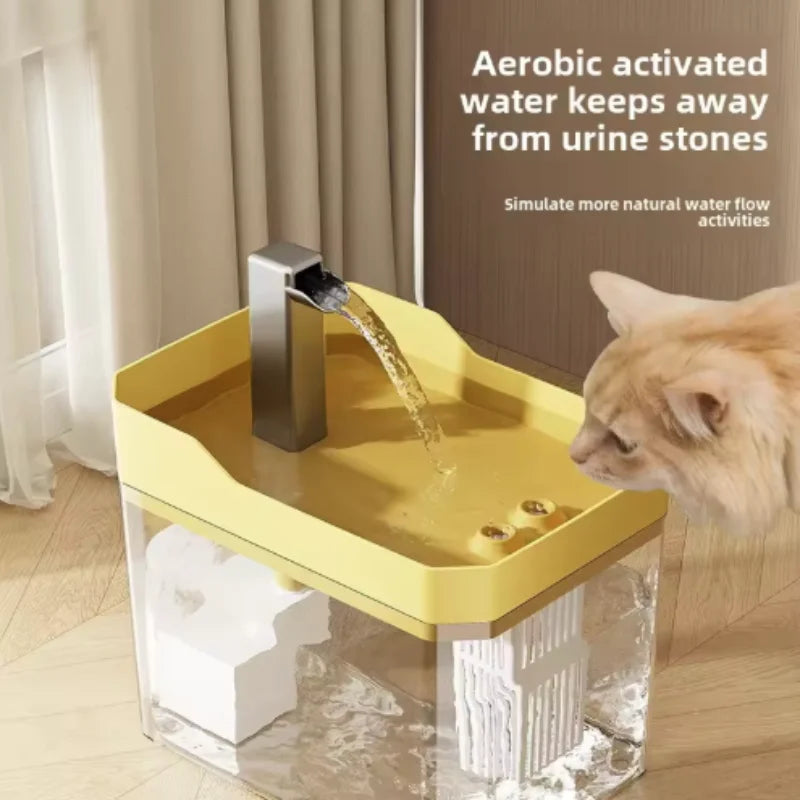 Fonte de Água Automática para Gatos e Cães Pequenos – Bebedouro Transparente com Filtro, Bomba Silenciosa e Proteção Contra Funcionamento a Seco