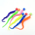 Gato brinquedos interativos cócegas gato colorido saltando bola suprimentos para animais de estimação quebra-cabeça provocando gato interior worm caterpillar brinquedo elástico