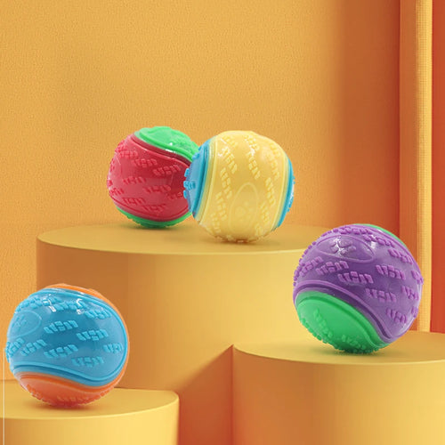 Brinquedos interativos para cães, brinquedos macios de tpr para limpeza de dentes de animais de estimação, resistência à mordida, brinquedo de bola de cachorro estridente