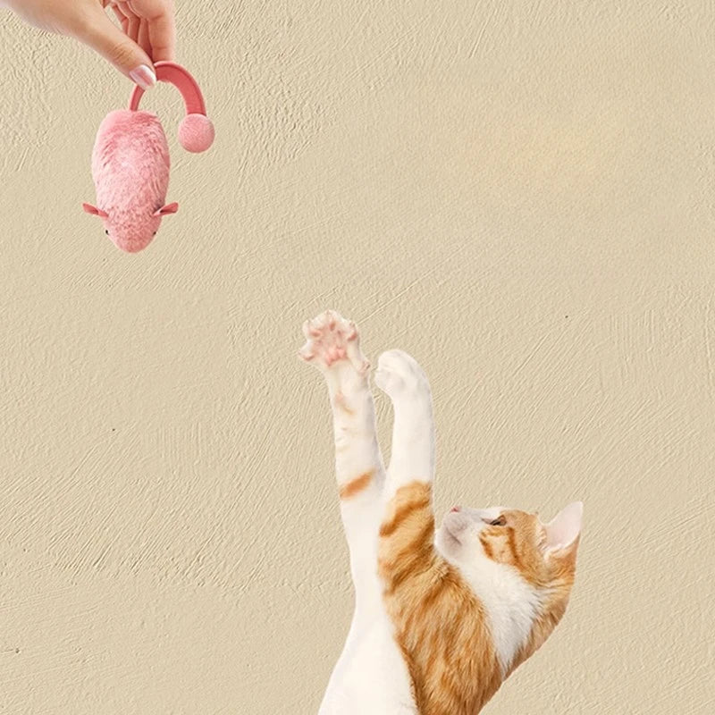 Novo mouse interativo de pelúcia gato mastigar brinquedos tédio interativo brinquedos de pelúcia gatinho jogo interior ratos de pelúcia brinquedos luminosos para gatos