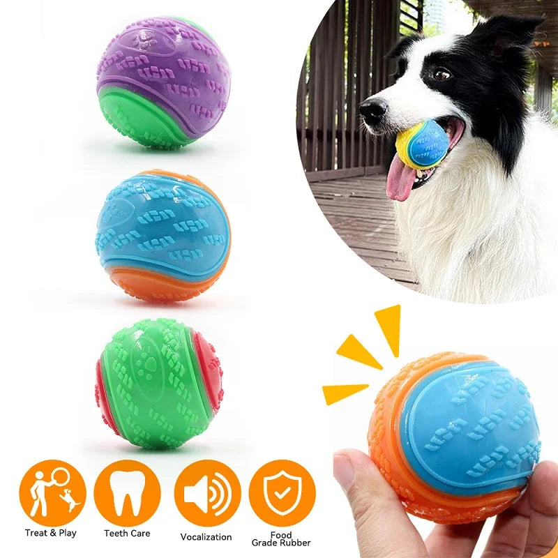 Brinquedos interativos para cães, brinquedos macios de tpr para limpeza de dentes de animais de estimação, resistência à mordida, brinquedo de bola de cachorro estridente