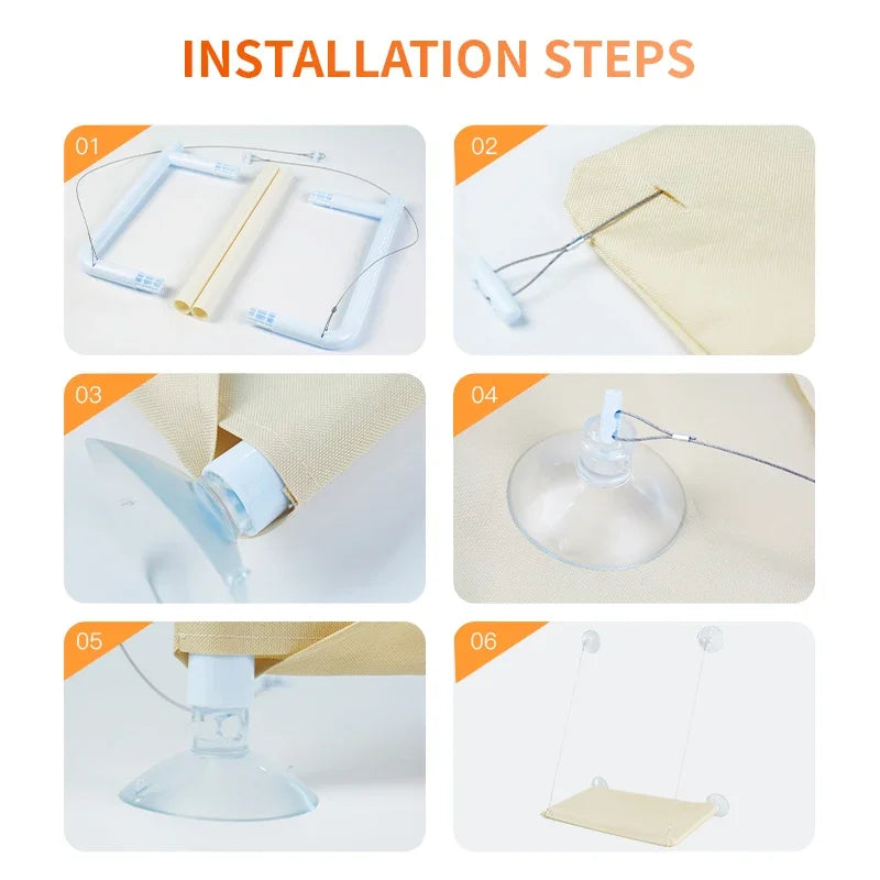 Camas de rede para gatos com tapete, cama para gatos, janela suspensa, assento para gatos, ninho confortável para animais de estimação, acessórios para gatos, suprimentos