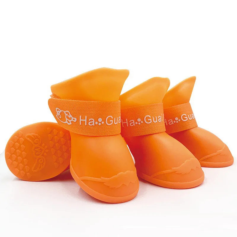 Sapatos de chuva de silicone para animais de estimação anti-sujo antiderrapante à prova d'água sapatos para cães calçados de fundo macio cães pequenos gatos sapatos de pelúcia
