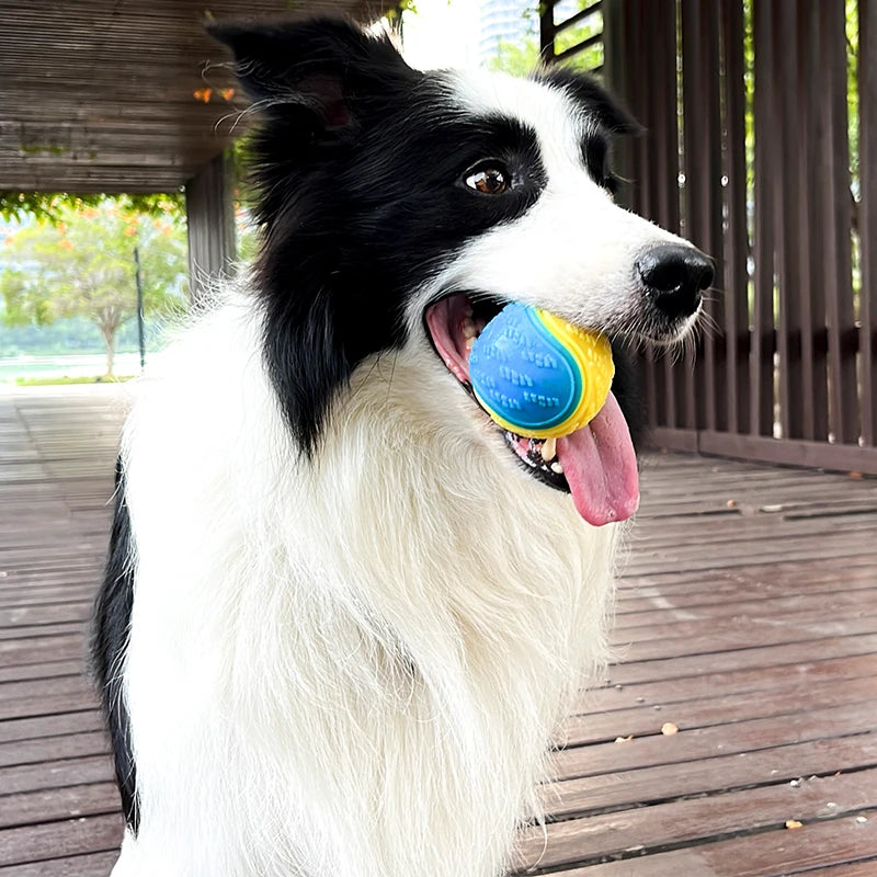 Brinquedos interativos para cães, brinquedos macios de tpr para limpeza de dentes de animais de estimação, resistência à mordida, brinquedo de bola de cachorro estridente