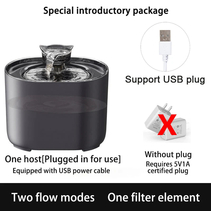 Fonte de água para gatos, recirculação automática, filtring, dispensador de água para cães, usb, bomba elétrica silenciosa, orelha de gato, animais de estimação, fonte potável