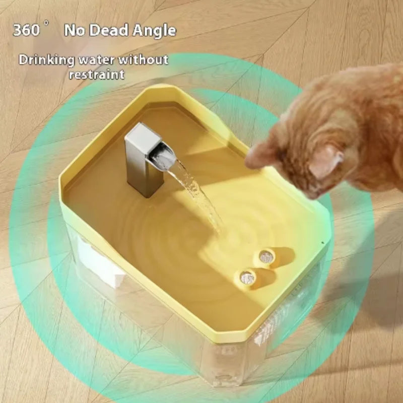 Fonte de Água para Gatos com Filtro Automático Transparente, Dispensador Recirculante Anti-Queima a Seco, Inclui Bomba para Gatos