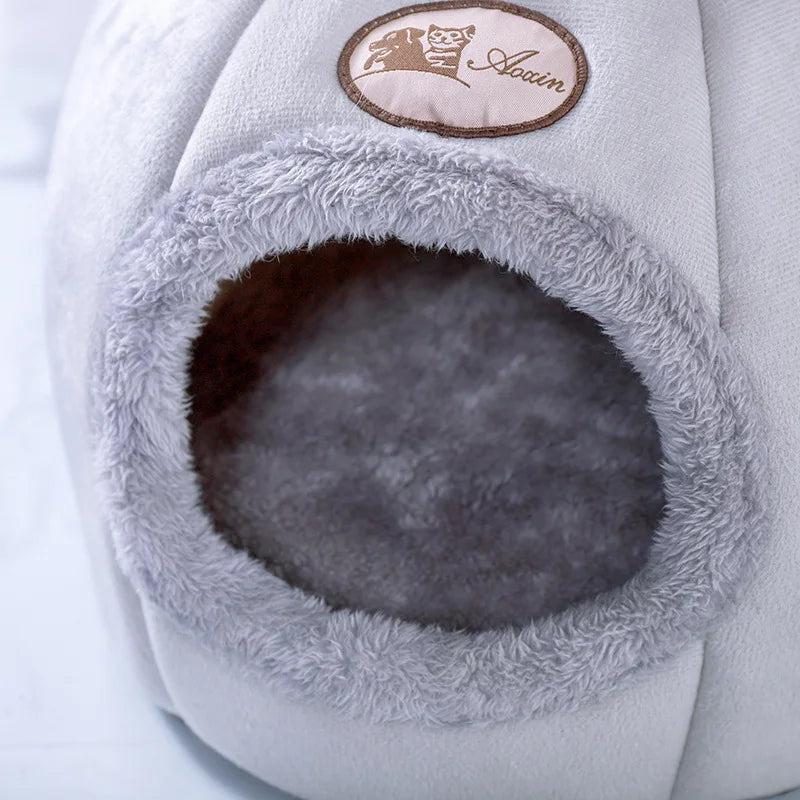 Novo conforto de sono profundo no inverno cama de gato iittle esteira cesta pequena casa do cão produtos animais de estimação tenda aconchegante caverna ninho interior cama gato