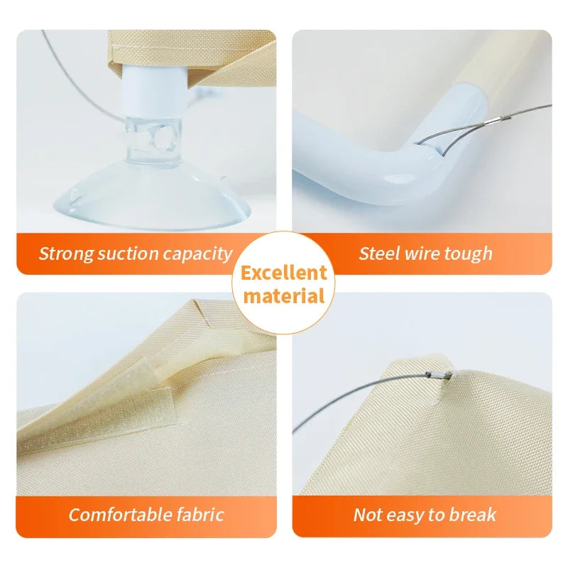 Camas de rede para gatos com tapete, cama para gatos, janela suspensa, assento para gatos, ninho confortável para animais de estimação, acessórios para gatos, suprimentos