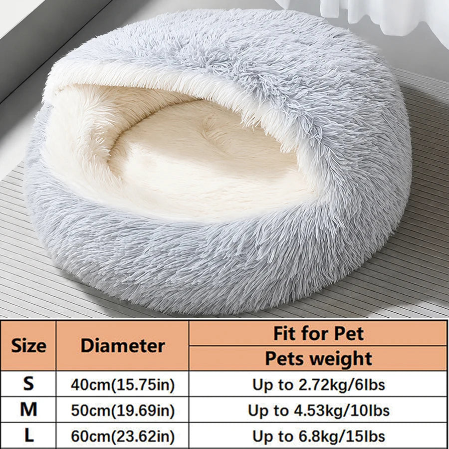 Camas Confortáveis para Gatos, Colchão para Cães, Cama Quente e Macia em Pelúcia, Ninhos Semi-fechados em Forma de Concha para Gatos, Para Cães Pequenos e Gatinhos