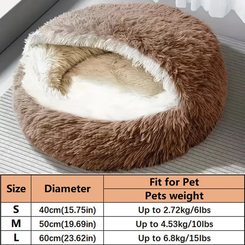 Camas Confortáveis para Gatos, Colchão para Cães, Cama Quente e Macia em Pelúcia, Ninhos Semi-fechados em Forma de Concha para Gatos, Para Cães Pequenos e Gatinhos