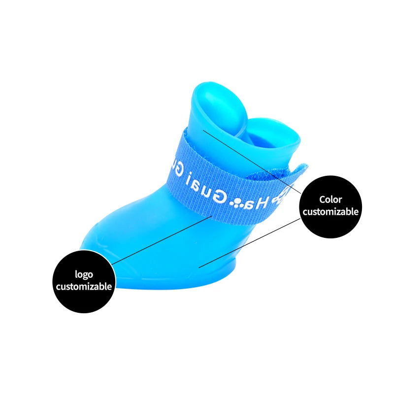 Sapatos de chuva de silicone para animais de estimação anti-sujo antiderrapante à prova d'água sapatos para cães calçados de fundo macio cães pequenos gatos sapatos de pelúcia