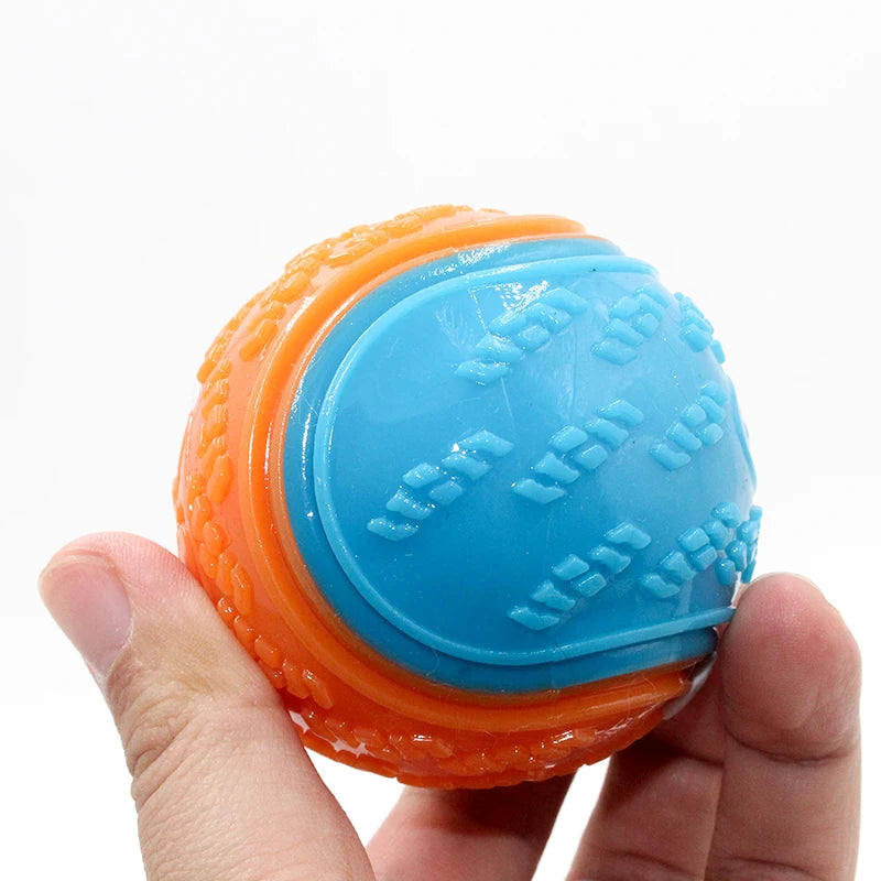 Brinquedos interativos para cães, brinquedos macios de tpr para limpeza de dentes de animais de estimação, resistência à mordida, brinquedo de bola de cachorro estridente