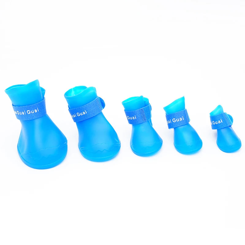 Sapatos de chuva de silicone para animais de estimação anti-sujo antiderrapante à prova d'água sapatos para cães calçados de fundo macio cães pequenos gatos sapatos de pelúcia