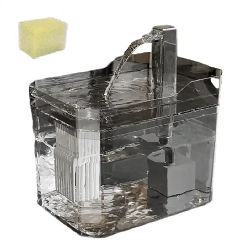Fonte de Água para Gatos com Filtro Automático Transparente, Dispensador Recirculante Anti-Queima a Seco, Inclui Bomba para Gatos