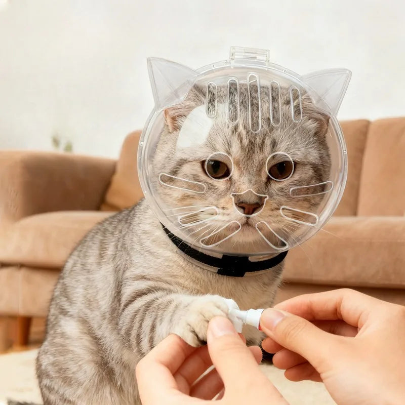 Capa Protetora em Forma de Cone para Gatos, Anti-Lambida, Anti-Mordida, Anti-Risco, Capuz Esférico Macio para Recuperação Pós-Cirúrgica