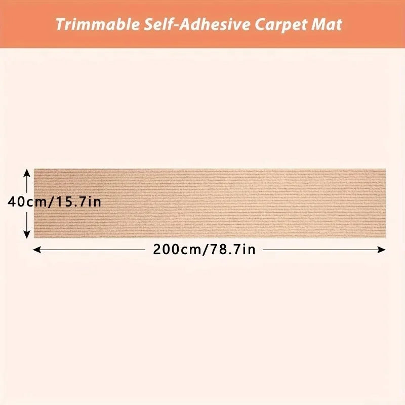 Tapete Arranhador para Gatos Autoadesivo Personalizável 30x100CM - Protege Móveis e Promove Unhas Saudáveis