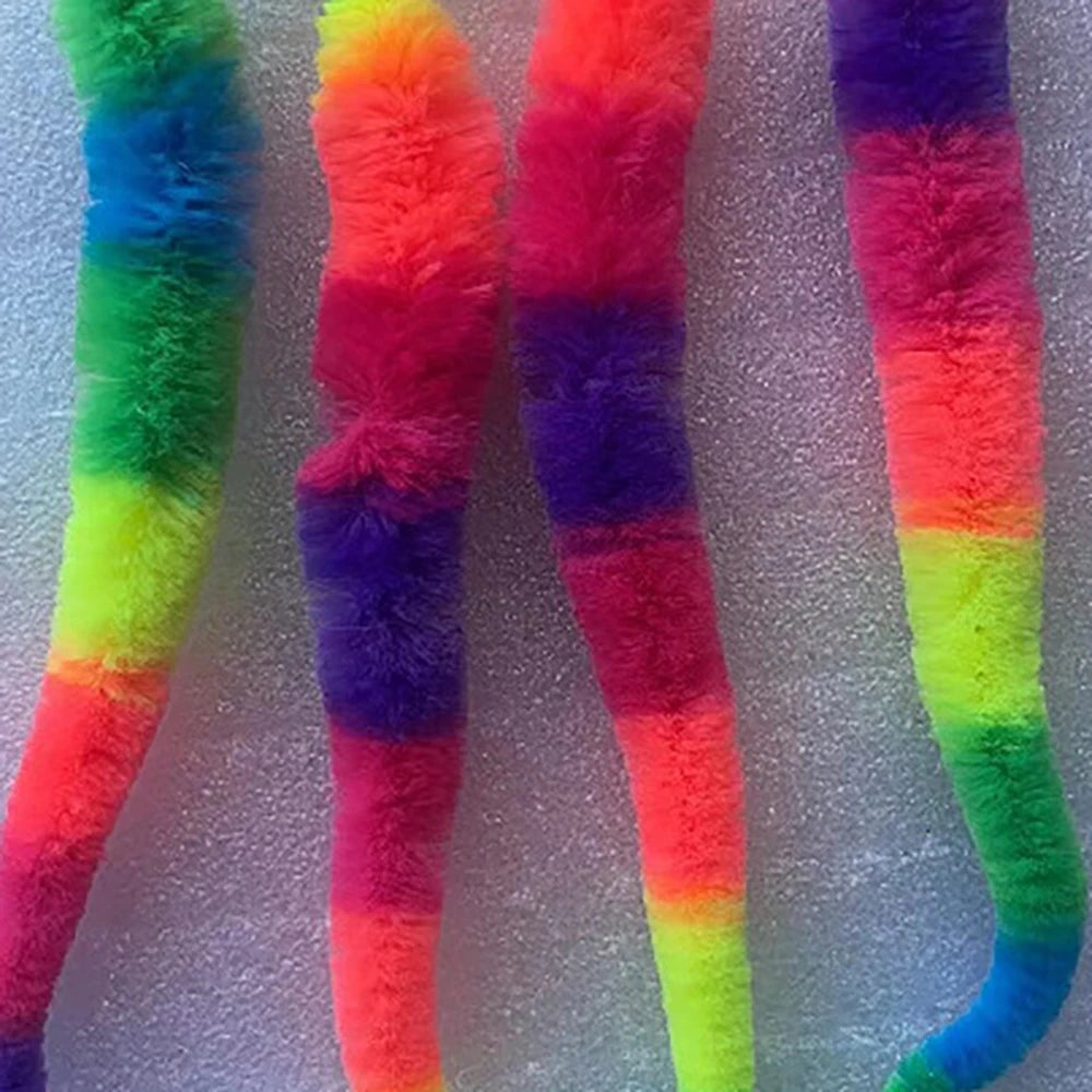 Gato brinquedos interativos cócegas gato colorido saltando bola suprimentos para animais de estimação quebra-cabeça provocando gato interior worm caterpillar brinquedo elástico