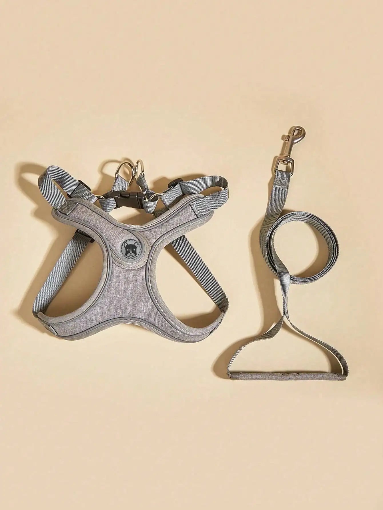 Coleira Peitoral para Cães Pequenos e Médios, Anti-Puxão, Conjunto de Coleira e Guia para Filhotes, Coleira Peitoral de Vestir para Caminhada, Corrida e Treinamento