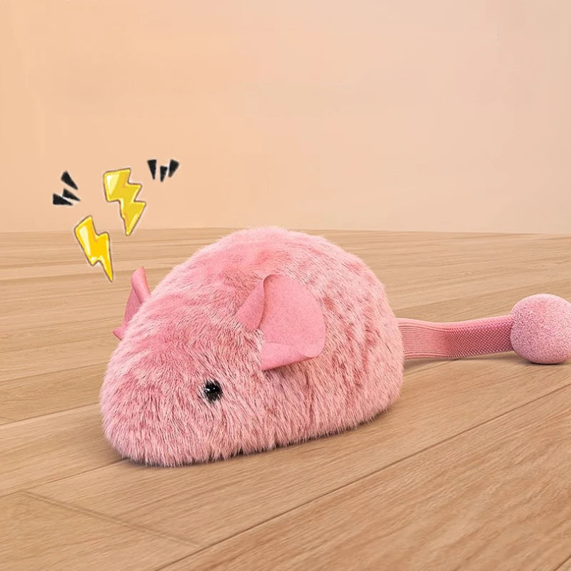 Novo mouse interativo de pelúcia gato mastigar brinquedos tédio interativo brinquedos de pelúcia gatinho jogo interior ratos de pelúcia brinquedos luminosos para gatos